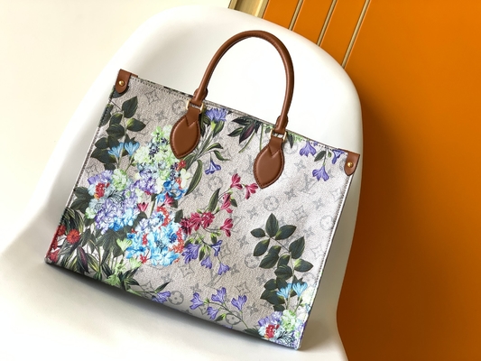 OnTheGo MM Mini Sling Bag Branded M81724 Floral Pattern Silver Coated Canvas