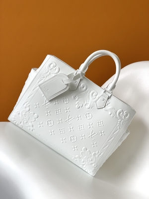 White Monogram Preloved Branded Bag Louis Vuitton Sac Plat Tote