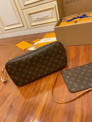 Louis Vuitton Designer Monogram Bag Pink Monogram Canvas Neverfull Mm Italian A-Grade Leather