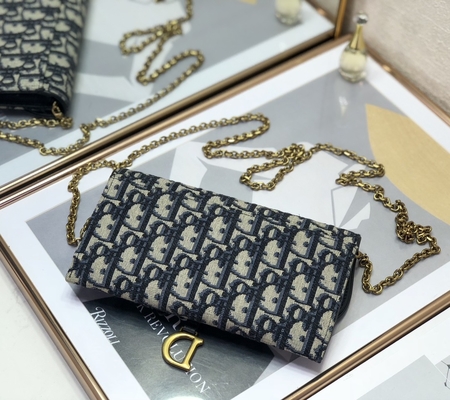 OEM Branded Saddle Long Dior Oblique Jacquard Pouch Wallet