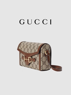 9.5oz GUCCI Horsebit 1955 Mini Bag Ladies Wallet Beige ebony