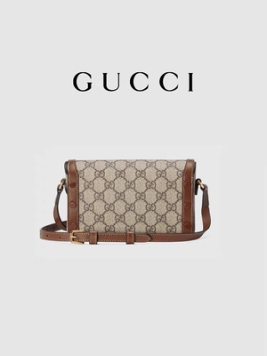 9.5oz GUCCI Horsebit 1955 Mini Bag Ladies Wallet Beige ebony