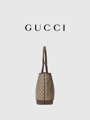 GUCCI Ophidia Branded Shoulder Bag Small Medium Grained Leather Black