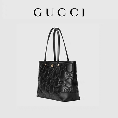 Matelassé Chevron GG Branded Shoulder Bag Quilted Leather Tote Bag