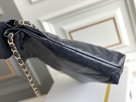 22S Calfskin Navy Chanel 22 &quot;Trash Bag&quot; Small Handbag ODM