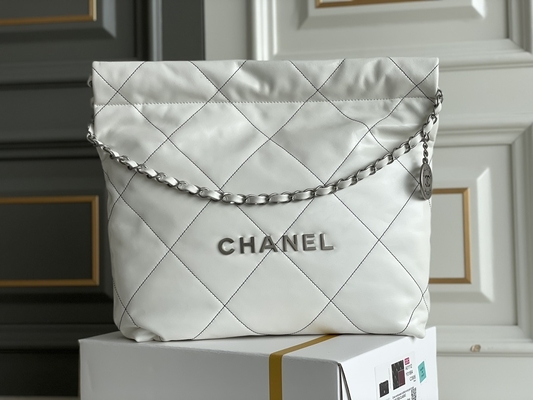 22S Calfskin Navy Chanel 22 &quot;Trash Bag&quot; Small Handbag ODM