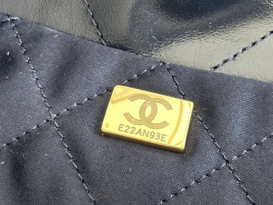 22S Calfskin Navy Chanel 22 &quot;Trash Bag&quot; Small Handbag ODM