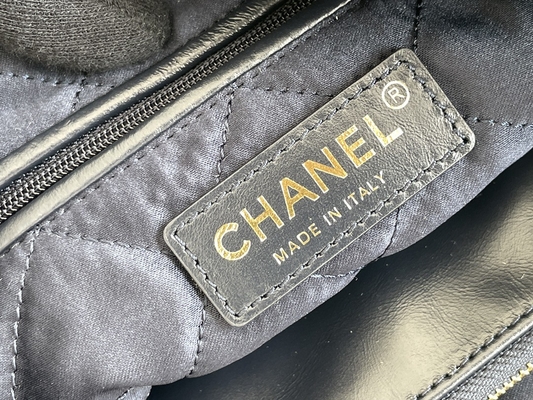 22S Calfskin Navy Chanel 22 &quot;Trash Bag&quot; Small Handbag ODM