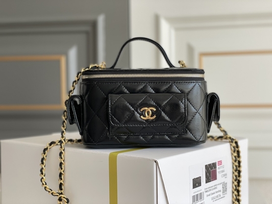 Lambskin Custom Branded Bags Chanel 22K Vanity Case Multi Pocket