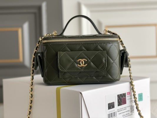 Lambskin Custom Branded Bags Chanel 22K Vanity Case Multi Pocket
