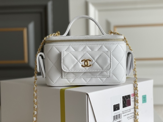 Lambskin Custom Branded Bags Chanel 22K Vanity Case Multi Pocket
