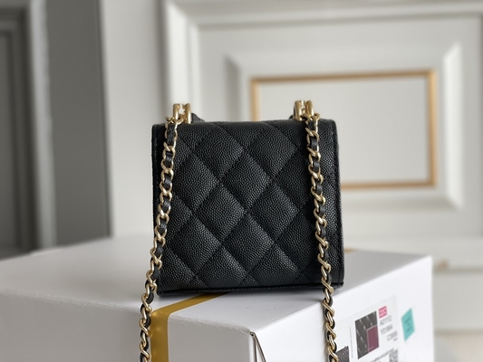 Classic Gold Double C Grain Leather Chanel 2way Bag AP3020