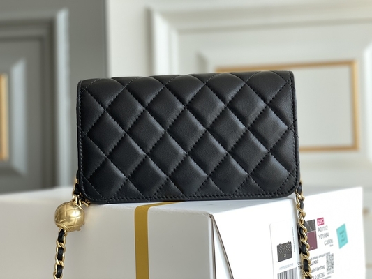 Black Mini Coco Chanel WOC Clutch Handbags Wallet On A Chain CF20