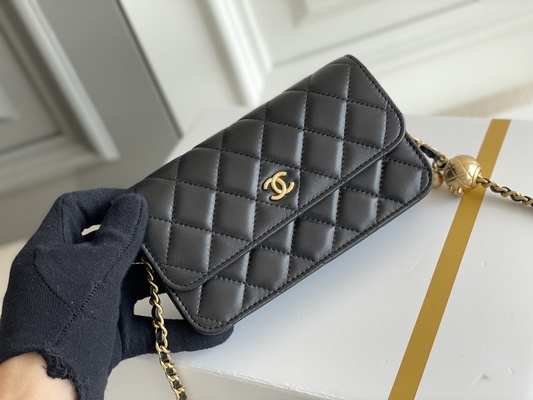 Black Mini Coco Chanel WOC Clutch Handbags Wallet On A Chain CF20