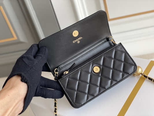 Black Mini Coco Chanel WOC Clutch Handbags Wallet On A Chain CF20