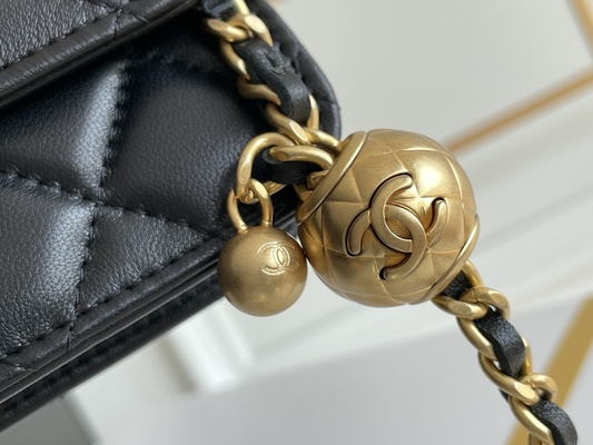Black Mini Coco Chanel WOC Clutch Handbags Wallet On A Chain CF20