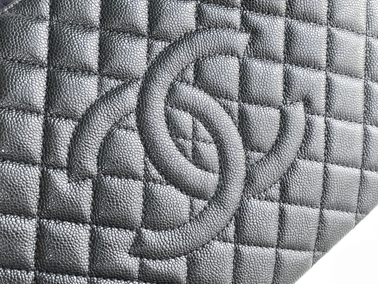 Large Chanel Lychee Leather Caviar Grand Shopping Tote GST Bag
