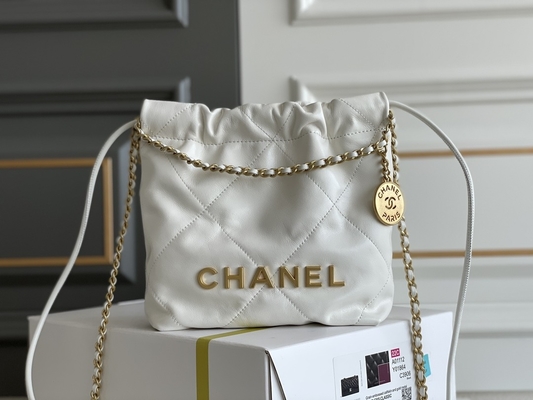 Chanel Branded Ladies Handbag 22B MINI 22S Calfskin Pink White Black Yellow