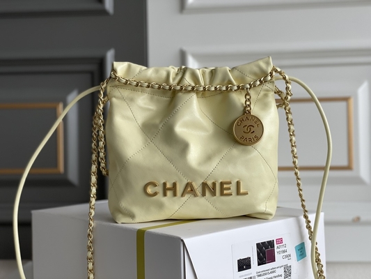 Chanel Branded Ladies Handbag 22B MINI 22S Calfskin Pink White Black Yellow