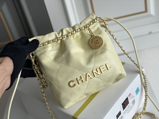 Chanel Branded Ladies Handbag 22B MINI 22S Calfskin Pink White Black Yellow