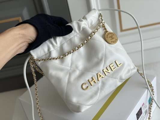 Chanel Branded Ladies Handbag 22B MINI 22S Calfskin Pink White Black Yellow