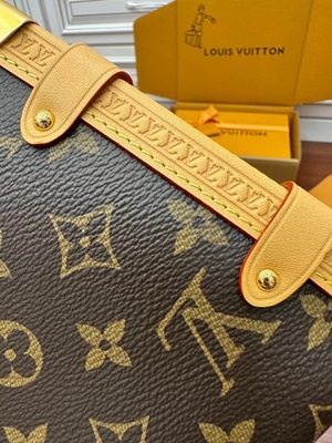 Brown Presbyopic Canvas Louis Vuitton LV Side Trunk Monogram PM Bag Suitcase