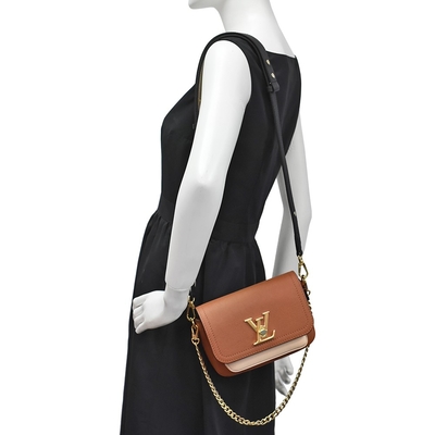 Grained Calfskin Designer Monogram Bag LV Lockme Tender Bag Brown