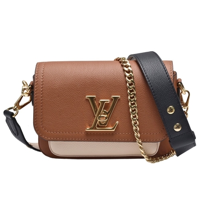 Grained Calfskin Designer Monogram Bag LV Lockme Tender Bag Brown