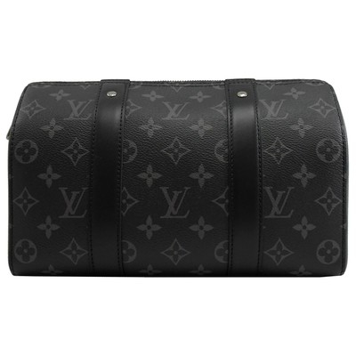 Classic Monogram Eclipse LV CITY KEEPALL Bag Jacquard Canvas Crossbody Boston Bag