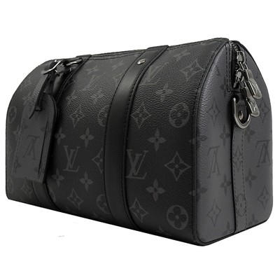 Classic Monogram Eclipse LV CITY KEEPALL Bag Jacquard Canvas Crossbody Boston Bag