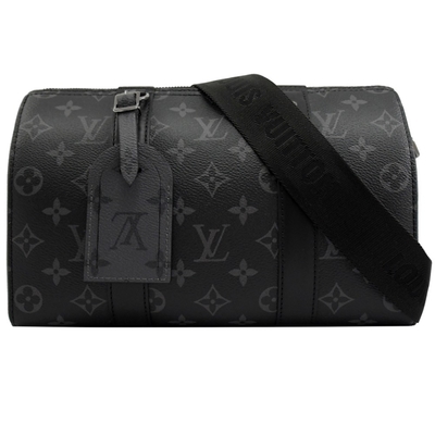 Classic Monogram Eclipse LV CITY KEEPALL Bag Jacquard Canvas Crossbody Boston Bag