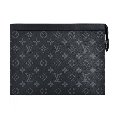 Monogram Eclipse Branded Mens Bag Pochette Louis Vuitton Voyage Pouch Canvas Trim