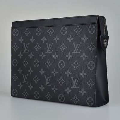 Monogram Eclipse Branded Mens Bag Pochette Louis Vuitton Voyage Pouch Canvas Trim