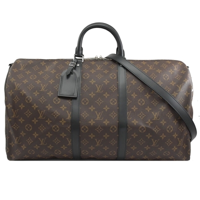 Macassar Coated Canvas LV Keepall BandoulièRe 55 Louis Vuitton M56714