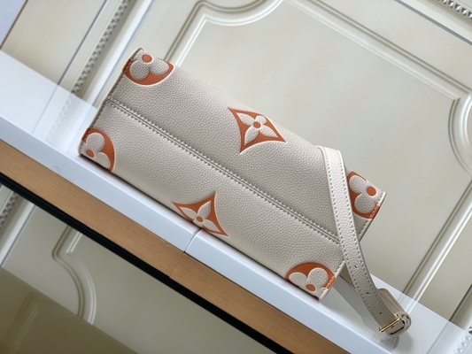 Cream Saffron Giant Monogram OnTheGo MM Louis Vuitton Messenger Bag For IPad Mini