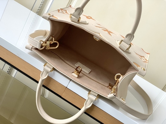 Cream Saffron Giant Monogram OnTheGo MM Louis Vuitton Messenger Bag For IPad Mini