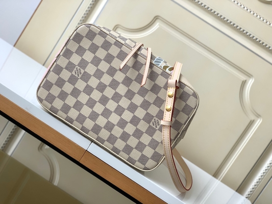 White Pink Damier Azur Canvas LV Branded Messenger Bag NéONoé MM Bucket Bag