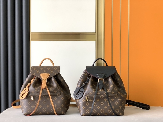 Monogram Shadow Calf Leather LV Montsouris PM Backpack Detachable Charm