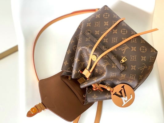 Monogram Shadow Calf Leather LV Montsouris PM Backpack Detachable Charm