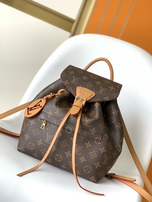 Monogram Shadow Calf Leather LV Montsouris PM Backpack Detachable Charm