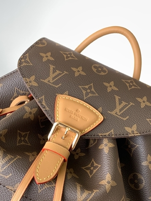 Monogram Shadow Calf Leather LV Montsouris PM Backpack Detachable Charm