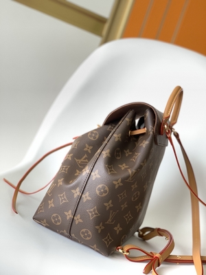 Monogram Shadow Calf Leather LV Montsouris PM Backpack Detachable Charm
