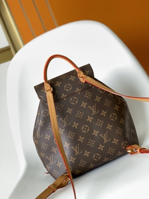 Monogram Shadow Calf Leather LV Montsouris PM Backpack Detachable Charm