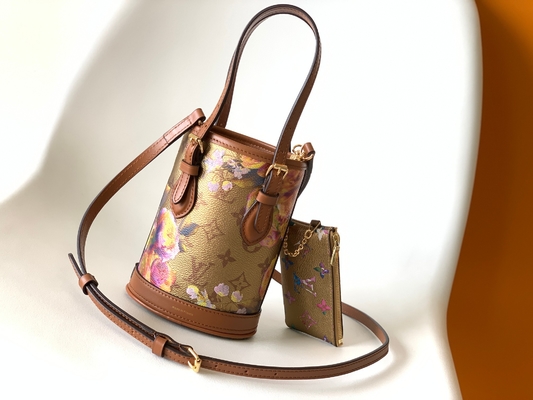 Metallic Flower Louis Vuitton Neverfull Bucket Bags M81724