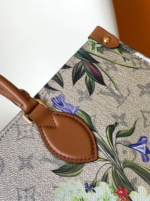 OnTheGo MM Mini Sling Bag Branded M81724 Floral Pattern Silver Coated Canvas