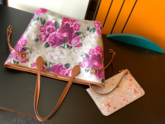 Floral Pattern Silver Louis Vuitton Large Never Full M21352