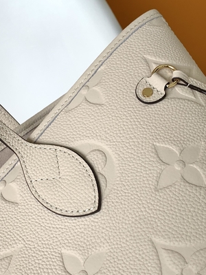 Preloved Branded Monogram Canvas Neverfull MM Beige Tote Bag