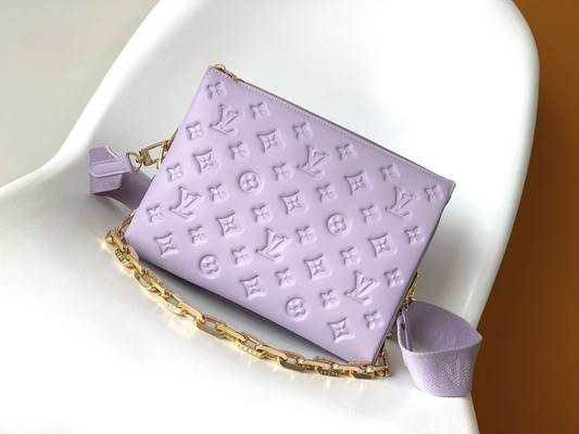 Sunflower Monogram Embossed Custom Branded Bags Coussin PM Louis Vuitton Puffy Lambskin