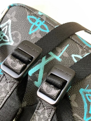 Multicolor Discovery Designer Brand Backpack LV Graffiti Bag Green
