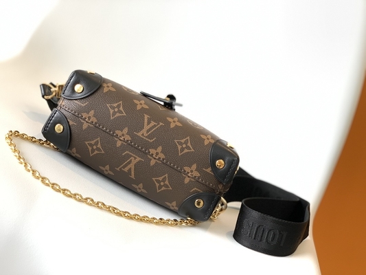Louis Vuitton Custom Branded Bags Petite Malle Souple Empreinte Monogram Brown Black